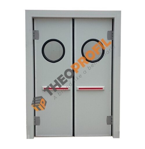 Doubleinsulating swinging door with Rail Passage Inc. INOX Door